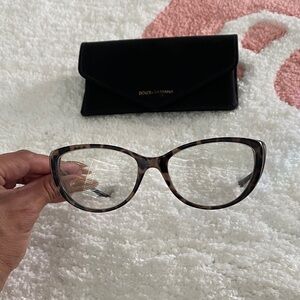 Dolce & Gabbana Leopard Print Cat-Eye Prescription Glasses